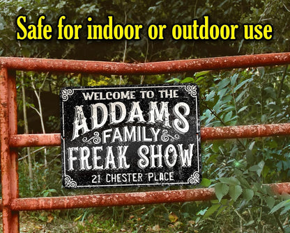 Personalized Freak Show Custom Metal Sign Halloween Decoration Custom Halloween Sign Decor Halloween Gift