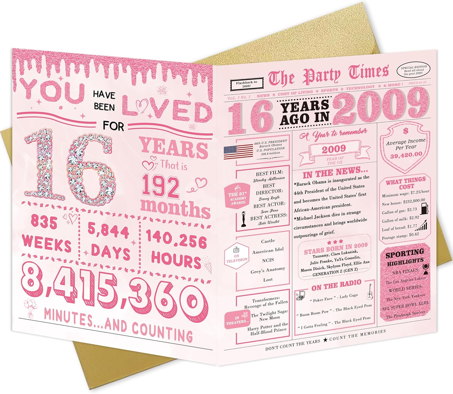 Happy 16th Birthday Card Jumbo 16th Birthday Decorations for Girls Sweet 16th Birthday Gifts for Daughter Niece Funny 16 Year Old Birthday Gift Ideas for Granddaughter