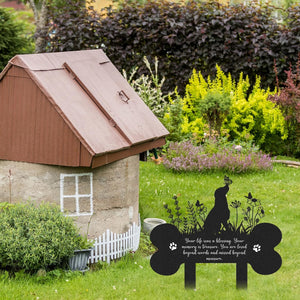 Pet Grave Markers Dog, Metal Dog Memorial Garden Markers Decorations for Cemetery, Pets Waterproof Grave Stakes Plaque Pet Headstone Garden Memorial Graves