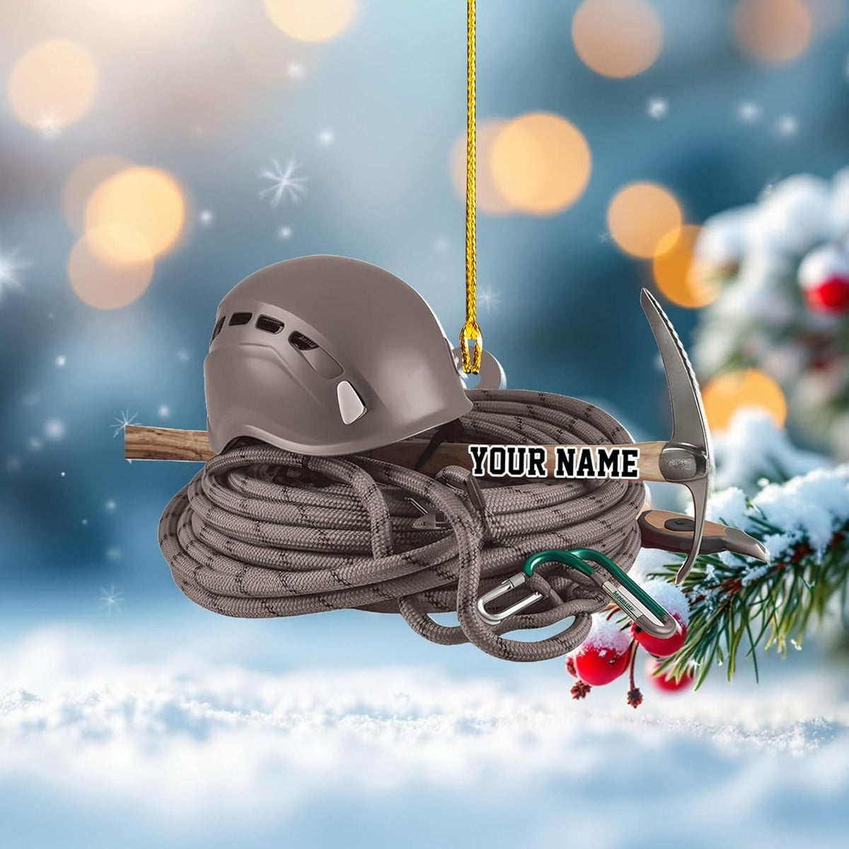 Personalized Climbing Gear Ornament, Custom Rock Climbing Gift, Acrylic Rock Climber Ornament Xmas Tree Decor, Mountaineer Christmas Decor, Adventure Lover Present, Hiker Gift