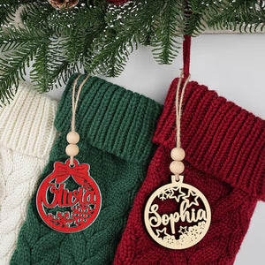 Personalized Christmas Ornaments with Names, Wooden Custom Christmas Ornament for Kids Adults Family, Custom Ornament for Christmas Tree, Personalized Ornaments with Name, Hanging Decoration Xmas Tree