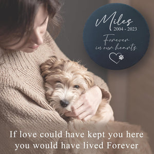 Personalized Pet Memorial Stone for Dogs and Cats | Custom Laser-Etched Weatherproof Garden Grave Marker | Natural Stone Bereavement Headstone Sympathy Gift |  Heart or Circle Shap