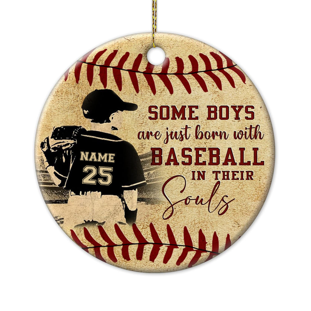 Baseball Ornament 2025 Boys Baseball Christmas Ornament for Tree Baseball Player Ceramic Ornament, Cute Baseball Gifts for Teen Boys, Kids, Christmas Decoration Idea for Baseball Lovers