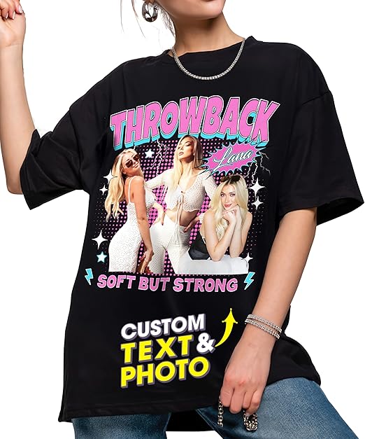 Customized T Shirts Personalized Gifts for Girlfriend Gift Ideas Custom Bootleg Birthday Gifts for Men Graphic Tees