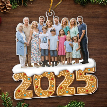 Custom Photo 2D Acrylic Ornament, Personalized Christmas Birthday Gifts for Mom, Dad, Brother, Sister, Kids, Wrapped in Love, Christmas Tree Decorations, Family Ornaments Gifts