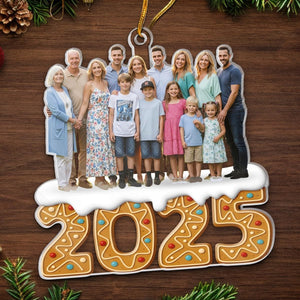 Custom Photo 2D Acrylic Ornament, Personalized Christmas Birthday Gifts for Mom, Dad, Brother, Sister, Kids, Wrapped in Love, Christmas Tree Decorations, Family Ornaments Gifts