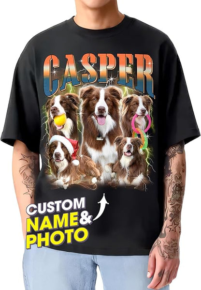 Custom Shirts Custom Bootleg Rap Shirt for Him Custom Face Shirt with Photo Pet Custom Tees Gift for Dog Cat Lover