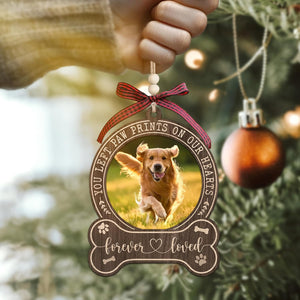 Dog Photo Frame Memorial Christmas Ornaments 2025 - Forever in Our Hearts, Remembrance, in Memory Gifts for Loss of Dog - Pet Loss, Pet Sympathy Personalized Picture Ornaments for Christmas Tree