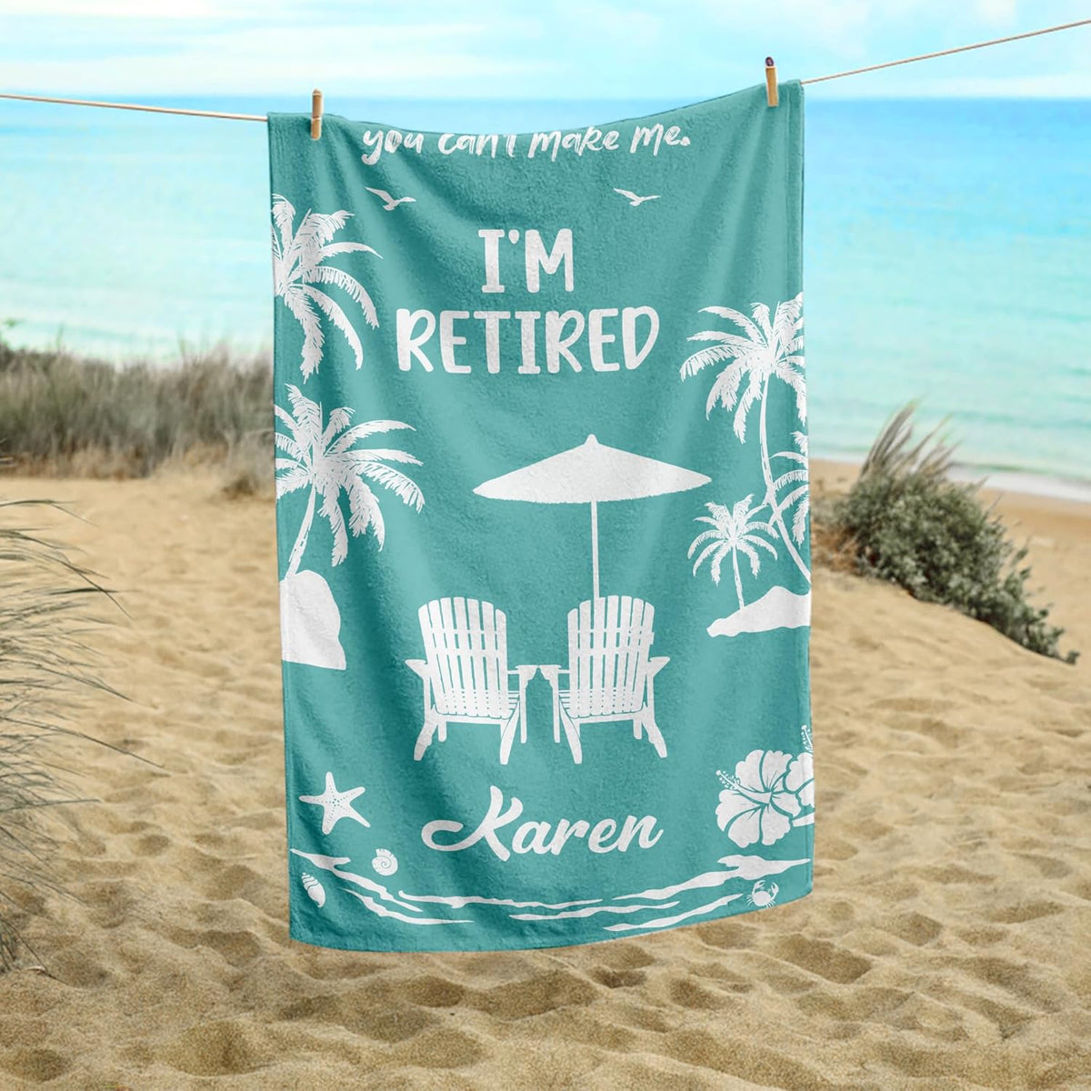 Personalized Retirement Beach Towel 2026, Custom Retirement Gift for Woman, Unique I'm Retired Beach Towel, Novelty Retired Gift for Coworker Friend Mom, Beach Lovers Presents
