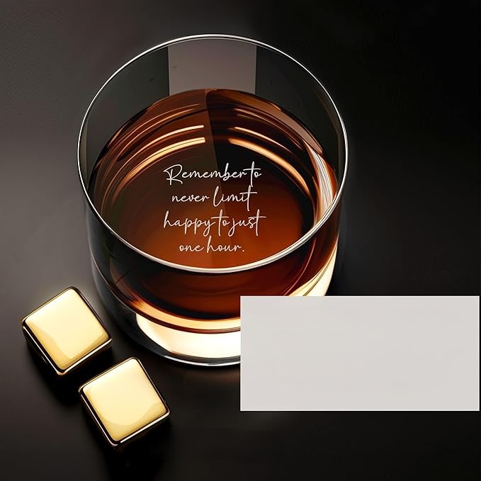 Handwriting Whiskey Glass, Personalized Anniversary Gift, Engraved whiskey glass, Birthday Gift for Dad/Boyfriend, Custom Couple Gift