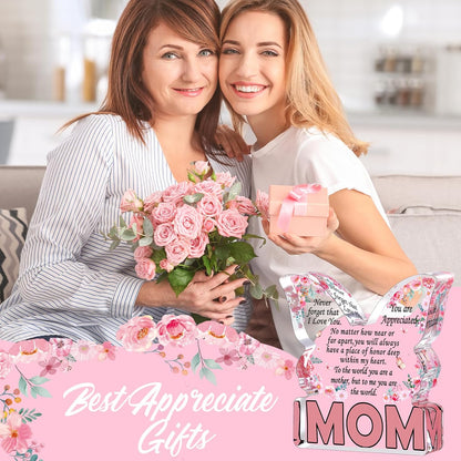 Mothers Day Gifts for Mom Birthday Gifts for Mom from Daughter Son, Mom Birthday Ideas Gift Unique Christmas Best Mom Ever Gift New Mom Single Mom Stepmom Butterfly Shaped Acrylic Plaque Sign