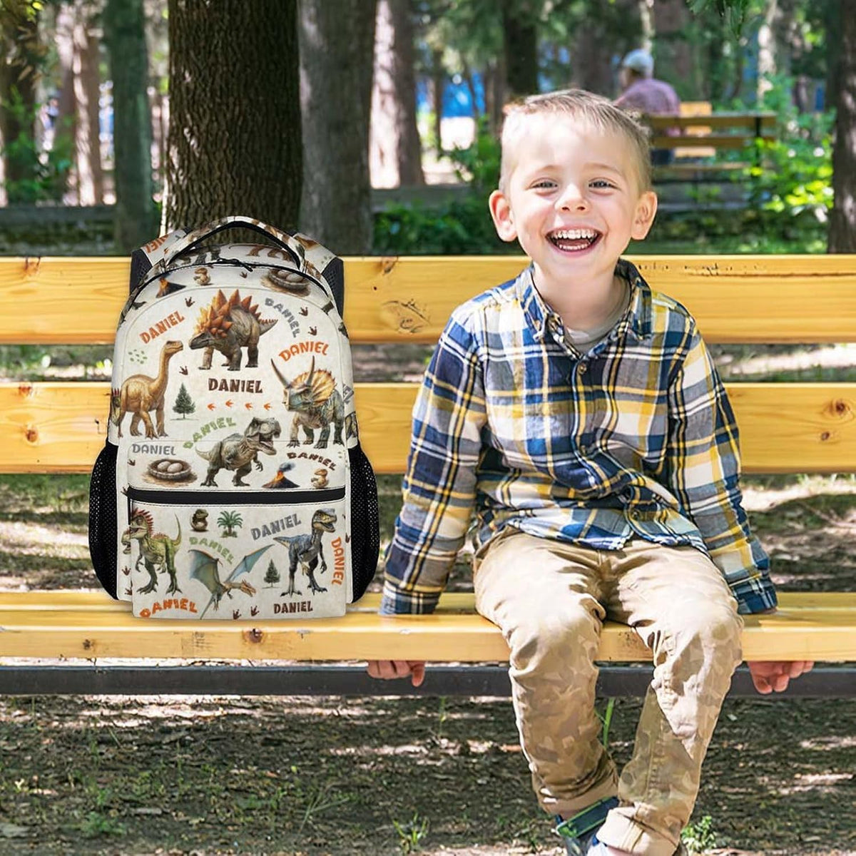 Backpack, Personalized Dinosaur Backpacks for Boys, Kids Bookbag for Preschool Kindergarten Primary, Custom Back Pack for School