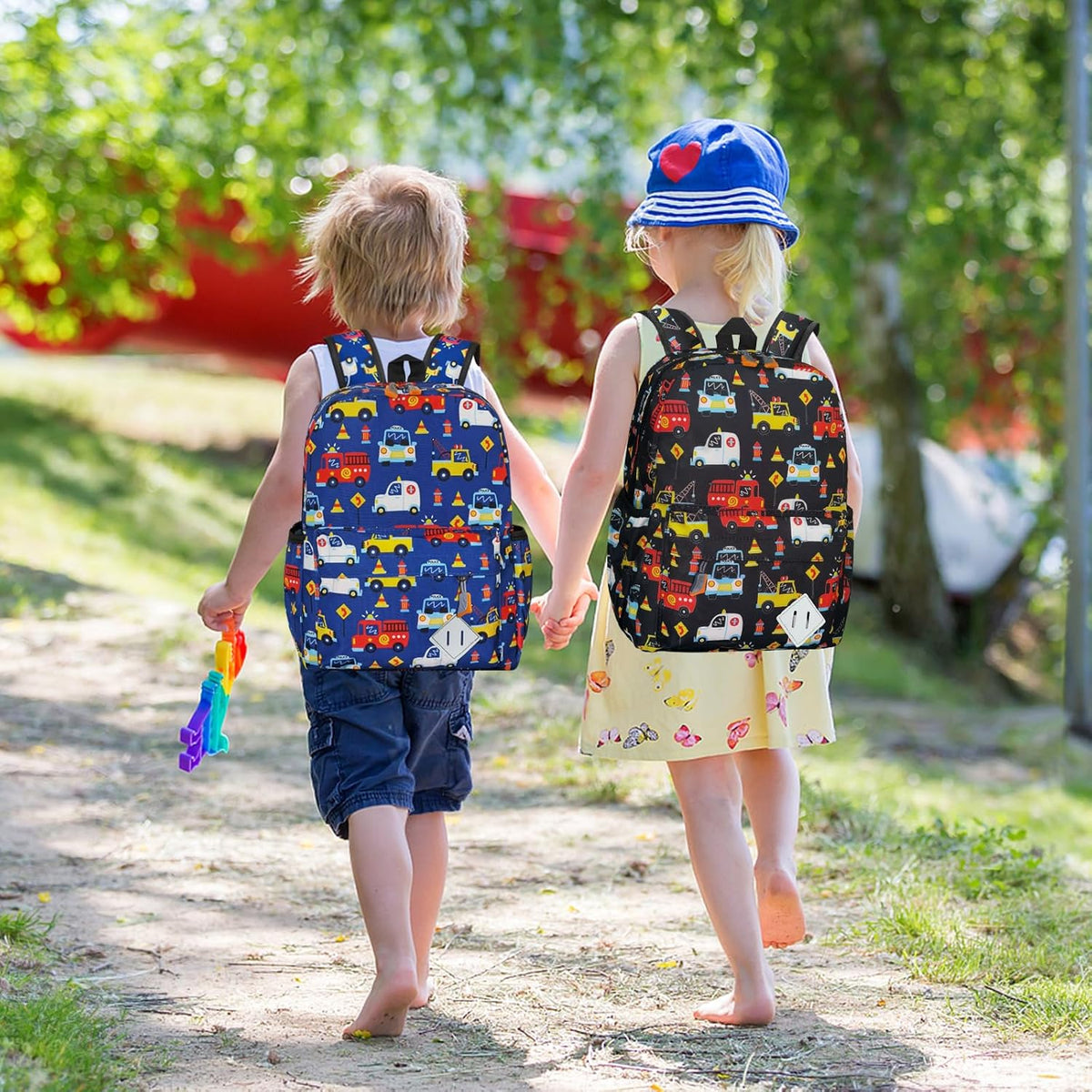 Little Kids Backpack for Girls Boys, Preschool Kindergarten Backpack Cute Car Patterns School Bag