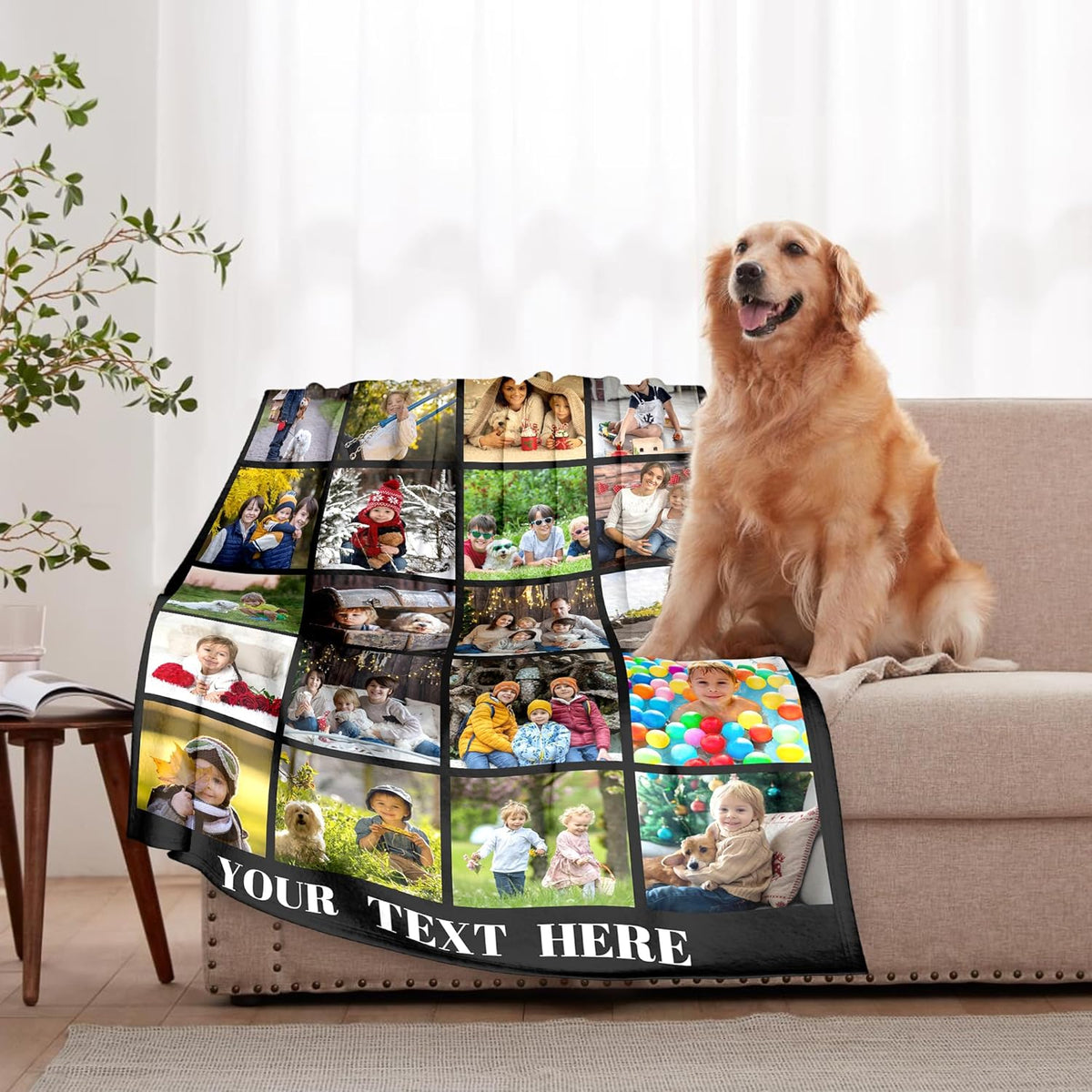 Custom Blanket with Picture and Text , Personalized Photos Blankets and Throws Customized Blanket Customizable Gifts for Men Boyfriend Girlfriend Wife Husband Christmas