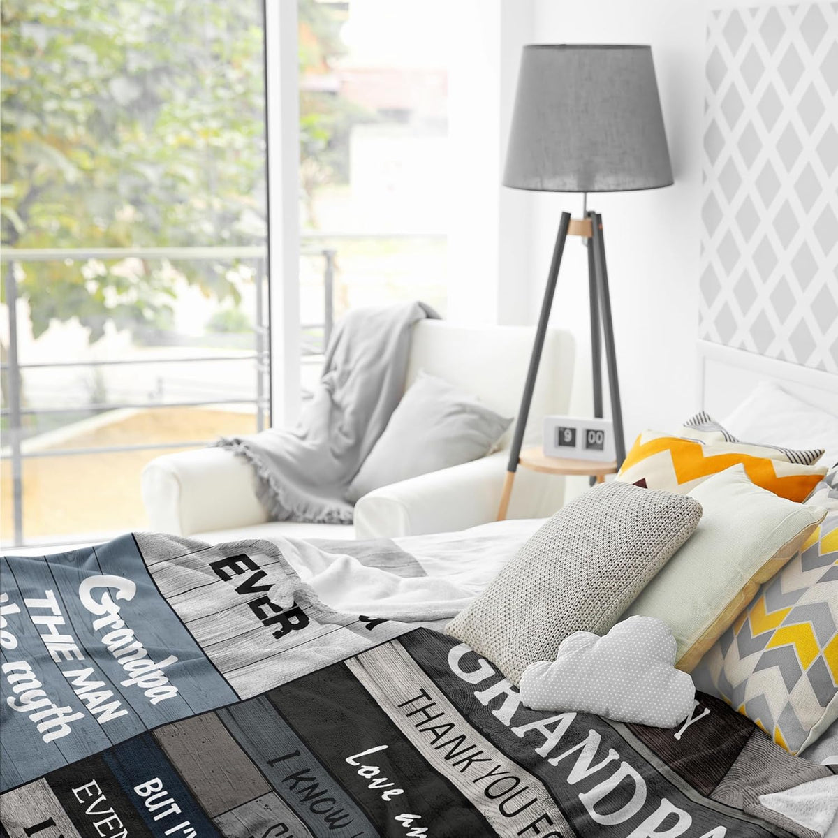 Thank You For Your Support And Love Personalized Grandpa Gifts,Gifts for Grandpa from Grandchildren Granddaughter Grandson,Grandfather Gift Blanket