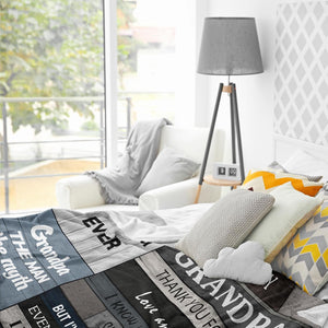 Thank You For Your Support And Love Personalized Grandpa Gifts,Gifts for Grandpa from Grandchildren Granddaughter Grandson,Grandfather Gift Blanket