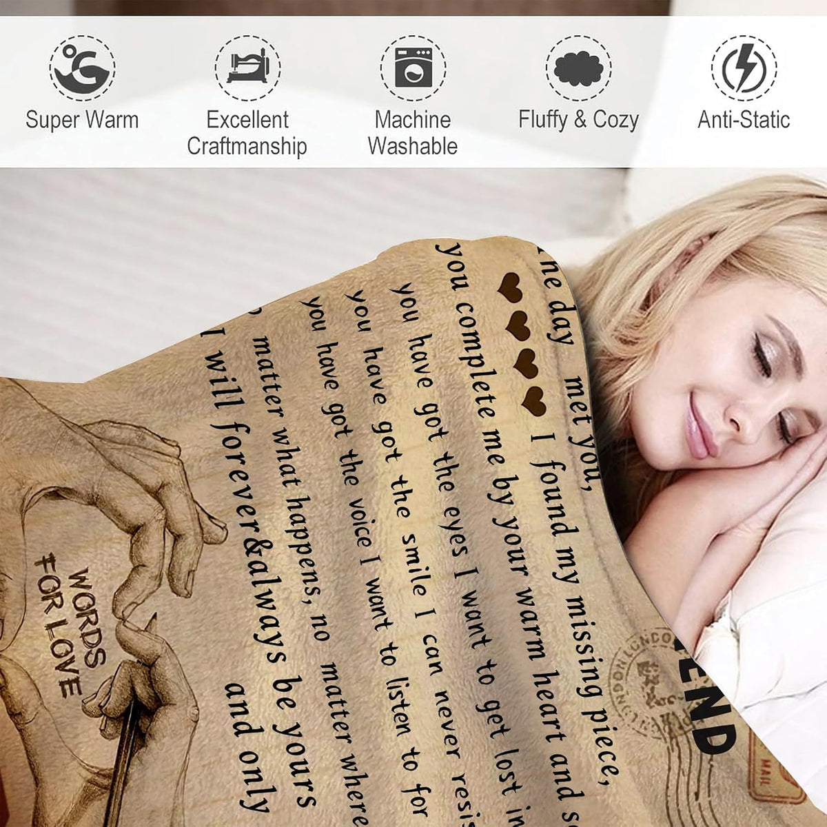 Gifts for Girlfriend to My Girlfriend Blanket Romantic Gifts for Her I Love You Throw Blankets Birthday Anniversary Blankets for Bed Sofa