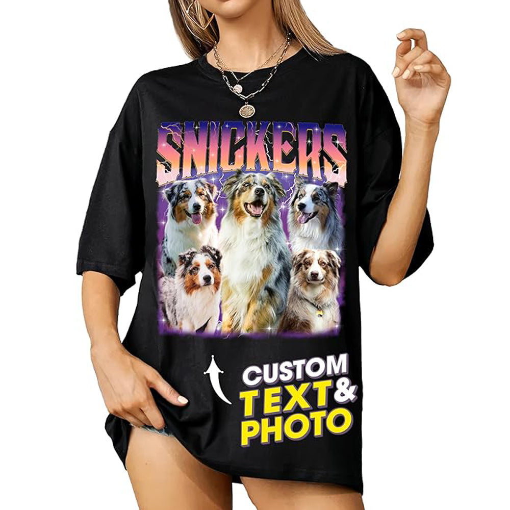 Custom Your Own Bootleg Rap Shirts for Boyfriend Girlfriend Face Shirt with Photo Gift for Him Her Pet Lovers