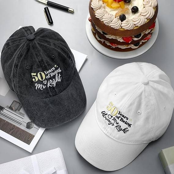 50th Wedding Anniversary Baseball Cap Gift for Couple 50th Wedding Anniversary Hat Gifts for Husband Wife Mr Mrs Multicolor
