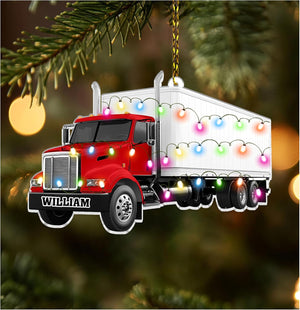 Personalized 2D Flat Truck Christmas Ornament - Gift for Driver, Dad, Men, Truck Lovers - Farmhouse Decor - Custom Acrylic Christmas Decoration