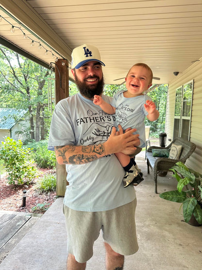 Personalized Our First Father Day Together Matching Shirts, Dad and Baby Matching Outfits Shirts, Bodysuit Baby