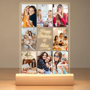 Custom Picture Frames with Photos, Personalized Photo Frame with Night Light, Customized Picture Frame, Personalized Christmas Birthday Gifts for Women, Men, Her, Him, Best Friends, Wife, Family