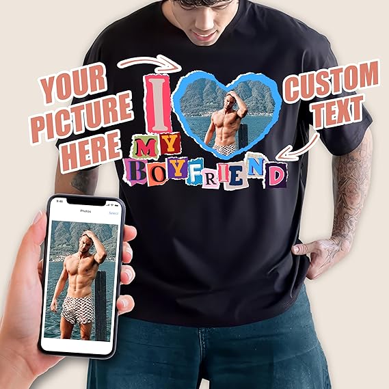Customized T Shirts Personalized Gifts for Girlfriend Gift Ideas Custom Bootleg Birthday Gifts for Men Graphic Tees
