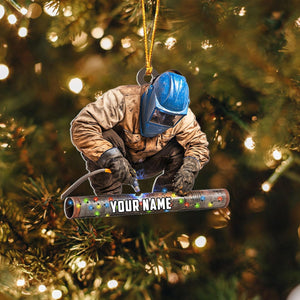 Personalized Welder Ornament, Custom Welder Ornaments Welding Ornaments Flat Two Sided Hanging Plastic Ornaments Welder Gift Christmas Ornament Hanging Decorations Ornament