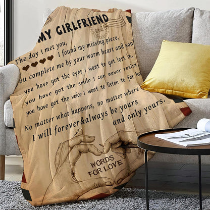 Gifts for Girlfriend to My Girlfriend Blanket Romantic Gifts for Her I Love You Throw Blankets Birthday Anniversary Blankets for Bed Sofa
