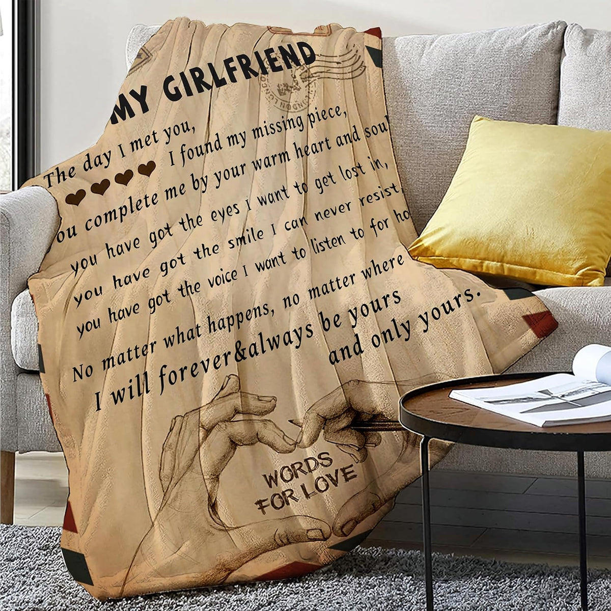 Gifts for Girlfriend to My Girlfriend Blanket Romantic Gifts for Her I Love You Throw Blankets Birthday Anniversary Blankets for Bed Sofa