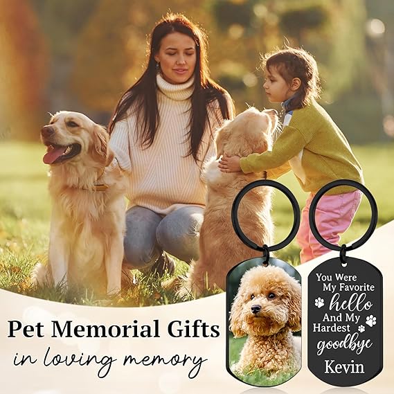 Personalized Pet Photo Keychain - Custom Memorial Keepsake for Pet Loss Remembrance Memorial Dog Cat Dog Mom Dog Dad Gift