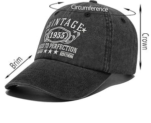 1955 Birthday Gifts for Men Women,Personalized 30th-100th Birthday Ideas Custom Year 1995 1985 1975 1965 1955 Gift,Parents Vintage Hat,