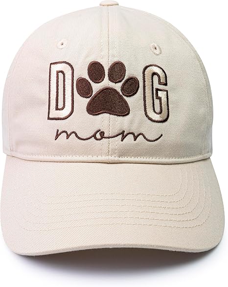 Embroidered Dog Mom Hat Adjustable, Embroidered Baseball Cap for Women, Birthday Gifts for mom Black