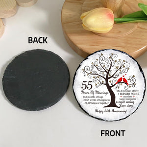 Emerald Couple Slate Plate- 55th Wedding Gifts for Parents Couple - 55th Anniversary Unique Gift Ideas - 55th Wedding Slate Plate (55th Wedding Anniversary)