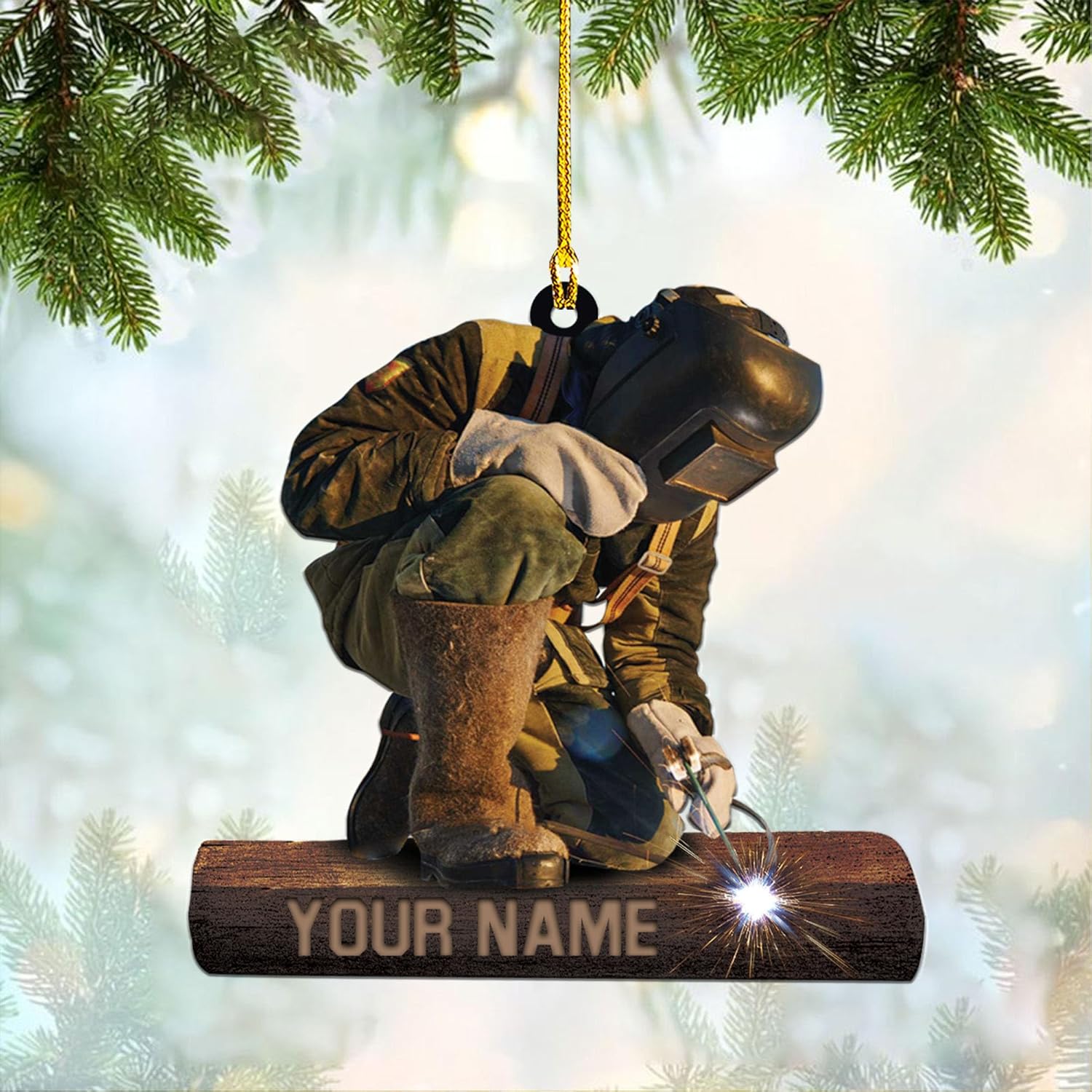 Custom Welder Ornaments, Two Sided Welding Plastic Ornament - Flat, Hanging Decorations For Christmas Gifts