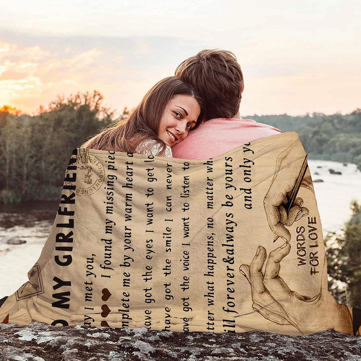 Gifts for Girlfriend to My Girlfriend Blanket Romantic Gifts for Her I Love You Throw Blankets Birthday Anniversary Blankets for Bed Sofa