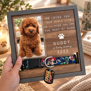 Pet Memorial Collar Display: Wooden Photo Frame, Sympathy Gift - Special Gift For Your Pet, Forever Beside You 81a32c6e-053b-4d71-9d2d-1ec897d9e2e9-yty.png
