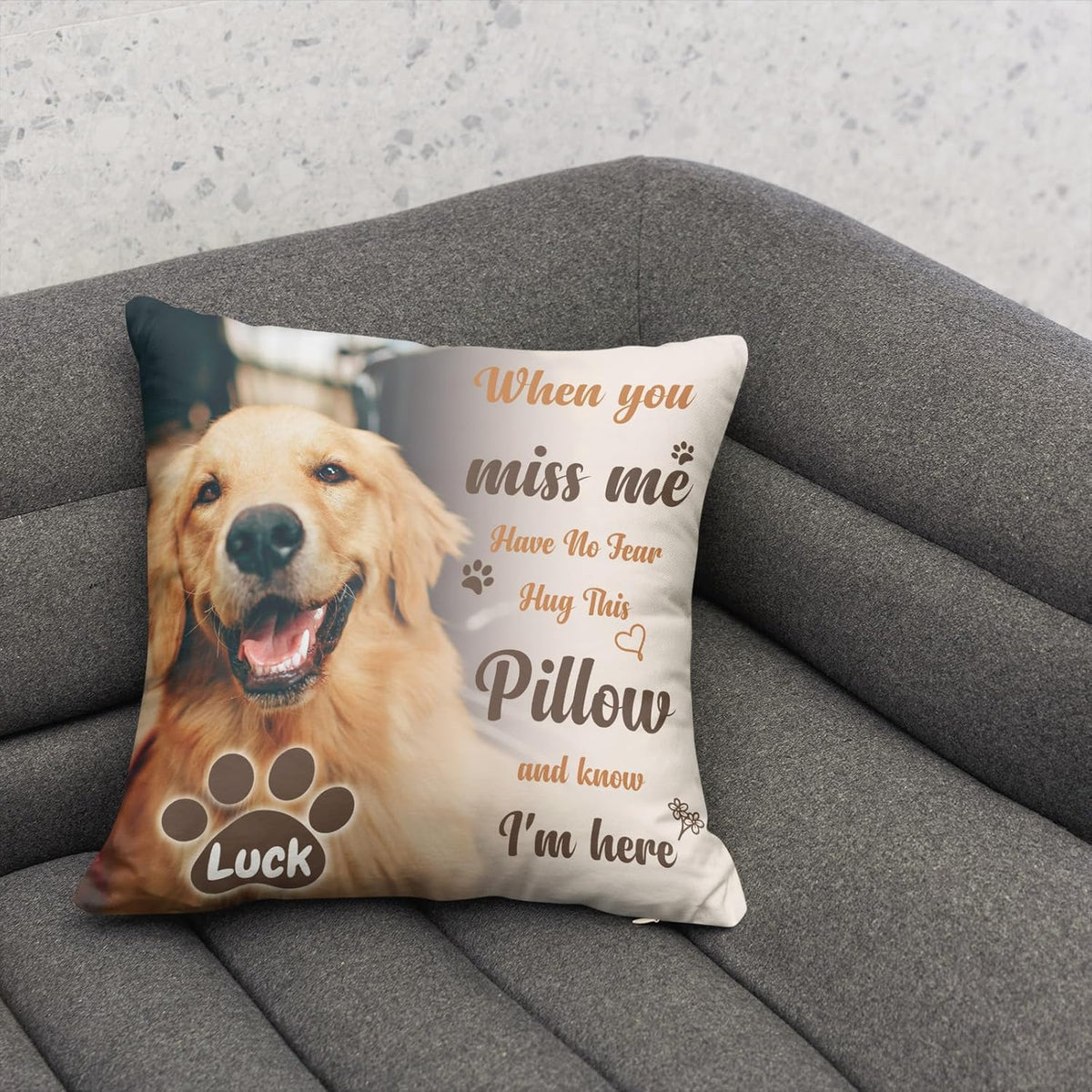 Custom Pet Memorial Throw Pillow with Photo, Personalized Sympathy Gifts for Dog Cat Loss, Pet Memorial Gifts for Pet Loss, Birthday, Christmas