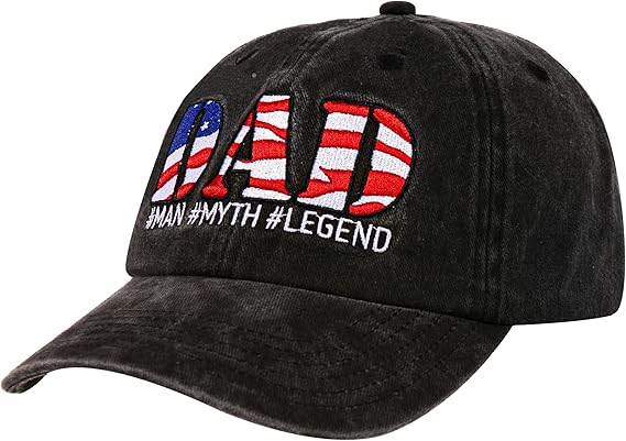 Dad Hat, Dad Hats for Fathers Day, Dad Hats for Men, Gifts for Dad, Baseball Cap for Men for Fathers Day, Birthday and Christmas, Unique Embroidery with Quote 'The Man, The Myth, The Legend'
