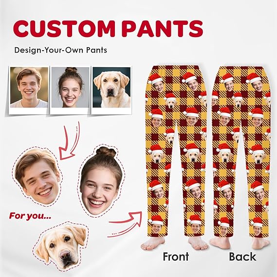 Custom Pajama Pants with Photo Men Women,Engagement Gifts for Couples,Personalized Wedding Gifts Christmas Gift