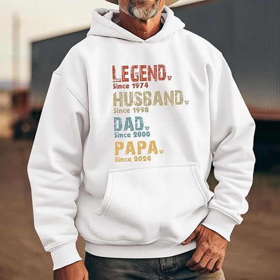 Custom Papa Shirt, Personalized Dad Grandpa Nickname with Kids Names Sweatshirt Hoodies, Gifts Fathers Day for Men