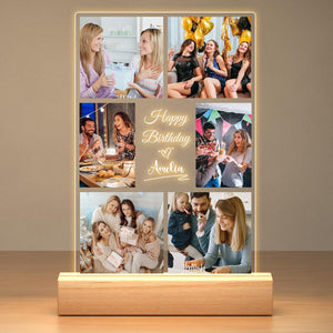 Custom Picture Frames with Photos, Personalized Photo Frame with Night Light, Customized Picture Frame, Personalized Christmas Birthday Gifts for Women, Men, Her, Him, Best Friends, Wife, Family
