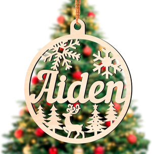 Personalized Christmas Wood Ornaments with Names - Custom Christmas Ornament for Kids and Adults, Custom Ornaments for Christmas Tree Personalized Ornaments with Name