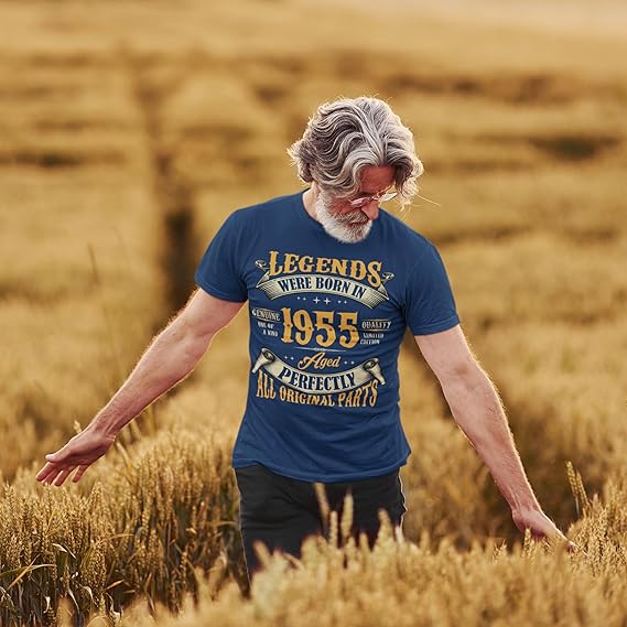 70th Birthday Shirt for Men, Legends were Born in 1955, Vintage 70 Years Old Tee T Shirt
