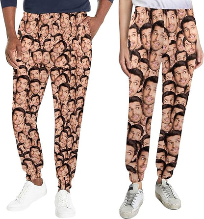 Custom Face Sweatpants with Picture, Personalized Smiley Photo Sweatpants, Funny Sweatpants with face,Funny Sweatpants Gifts for Men Women