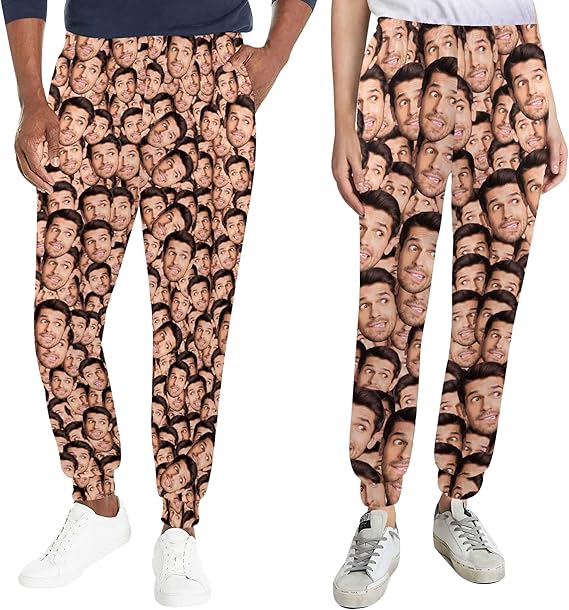 Custom Face Sweatpants with Picture, Personalized Smiley Photo Sweatpants, Funny Sweatpants with face,Funny Sweatpants Gifts for Men Women