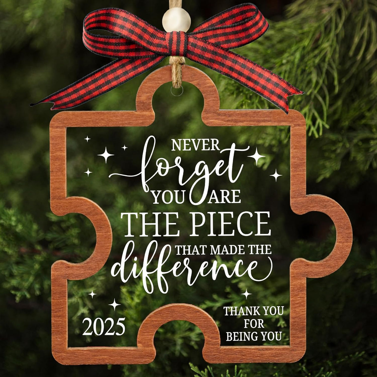 Never Forget You are The Piece That Made The Difference Christmas Ornament 2025, New Year Thank You Gifts for Coworkers, Boss, Teacher, Nurse, Appreciation Gifts for Retirement, Farewell
