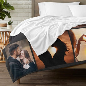 Custom Blanket with Photos Text Personalized Blanket Thows with Picture Customizable Blanket Photo Blankets Customize for Couple Girlfriend Boyfriend Wife Husband