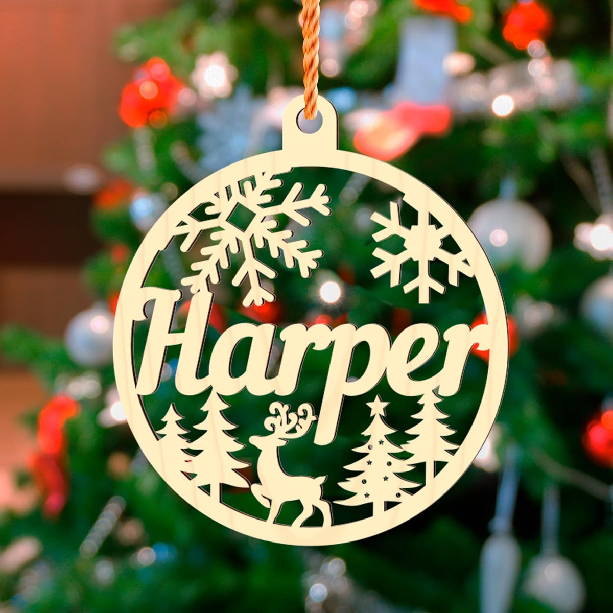 Personalized Christmas Wood Ornaments with Names - Custom Christmas Ornament for Kids and Adults, Custom Ornaments for Christmas Tree Personalized Ornaments with Name
