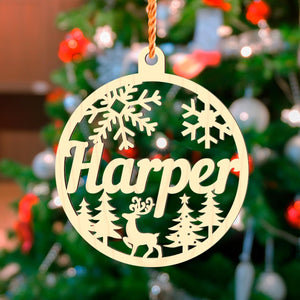 Personalized Christmas Wood Ornaments with Names - Custom Christmas Ornament for Kids and Adults, Custom Ornaments for Christmas Tree Personalized Ornaments with Name
